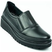 Resim Pepita 7677 Hafif Dolgu Topuk Ortopedik Deri Kadın Ayakkabı Siyah 