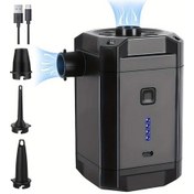 Resim Xuweiwei Siyah Taşınabilir Çift Amaçlı Şarj Edilebilir Kablosuz Hava Pompası Şişme Yatak Havuz Simitleri İçin 