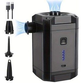 Resim Xuweiwei Siyah Taşınabilir Çift Amaçlı Şarj Edilebilir Kablosuz Hava Pompası Şişme Yatak Havuz Simitleri İçin 