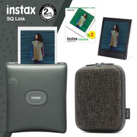 Resim Instax SQ Link Beyaz Yazıcı 20li Square Film Kılıf Albüm Pleksi Çerçeve ve Kıskaçlı Stand 