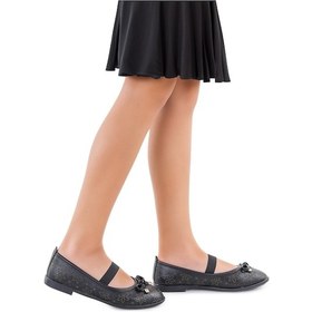 Resim Kiko Kids Cilt Lastikli Kız Çocuk Babet Ayakkabı Arç 07 Siyah 