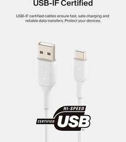 Resim Belkin USB-C Kablosu (Boost Charge USB-C-USB Kablosu, Note10, S10, Pixel 4, iPad Pro, Nintendo Switch ve daha fazlası için USB C Tipi Kablosu) 1 metre, Beyaz 
