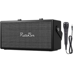 Resim Acl Acs-19 Retro Müzik Kutusu Bluetooth 5.0 Hoparlör Kablolu Mikrofonlu Karaoke Destekli 20w Ses Sis 