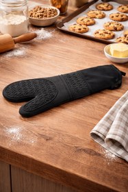 Resim Rivorn Silikon Fırın Eldiveni Siyah (SLK-ELDS) – 230°C Isıya Dayanıklı, Asma Delikli Pratik Mutfak Eldiveni 