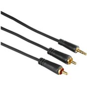 Resim Hama 3.5mm 2RCA Siyah Altın Uç Kaplamalı Ses Kablosu 1.5m 