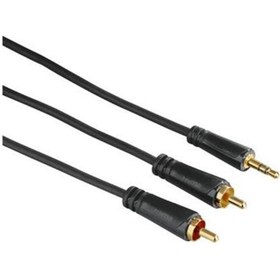 Resim Hama 3.5mm 2RCA Siyah Altın Uç Kaplamalı Ses Kablosu 1.5m 