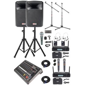 Resim Midex Extreme Paket-3 Mixer Hoparlör Mikrofon Full Ses Sistemi Seti 
