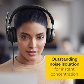 Resim Jabra Evolve2 40 SE Kablolu Stereo Gürültü Önleyici Kulaklık - 3-Mic Çağrı Teknolojisi ve USB-A Kablosu Özellikleri - Zoom ve Google Meet gibi Tüm Önde Gelen Birleşik İletişim Platformlarıyla Çalışır 