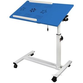 Resim Eğim Yükseklik Ayarlı Fanlı Koltuk Kenarı Laptop Sehpası 