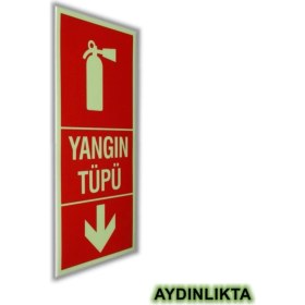 Resim Passpano Pano Ekonomik Fosforlu Yönlendirme Sembolleri Yangın Tüpü 11,5X25 Cm. 