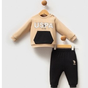 Resim U.S. Polo Assn. U.s.polo Assn Erkek Bebek 2li Takım - Bej Bej 