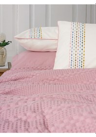 Resim Cotton Box Aura Çift Kişilik Pike Takımı Pebble Pembe Pembe 