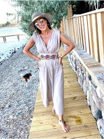 Resim BEACHTALK Kadın Kruvaze Yaka Plaj Elbisesi 