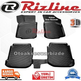 Resim Vw Bora 3D Paspas Havuzlu Siyah Sedan 1998-2004 Arası Rizline N11.9261 