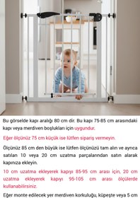Resim Wellgro Çocuk Güvenlik Kapısı Merdiven Korkuluğu 75-85 cm arası için uygun - Beyaz 