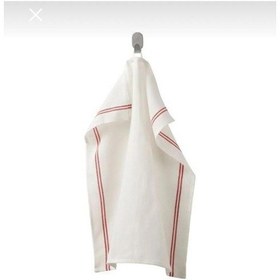 Resim Kurulama Bezi 60x45 Öiçülerinde % 100 Pamuk Beyaz Üzerine -bordo Çizgili Beyaz - Bordo Çizgili 