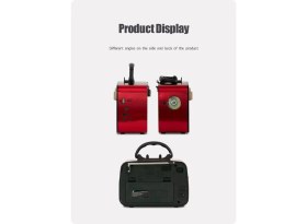 Resim Klasik Tasarımlı Renkli Radyo, Bluetooth, Fm, Usb, Sd, Mp3, Aux, Işıklı Hoparlör 