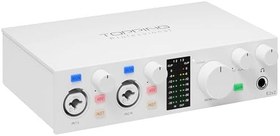 Resim Topping Professional E2x2 | White Yüksek Kalite USB-C Ses Kartı: 2-Giriş/2-Çıkış 24Bit/192kHz, 8...600ohm arası kulaklıklara kadar kullanılabilir. (PC/MAC) 