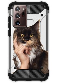 Resim Cekuonline Samsung Galaxy Note 20 Ultra Kılıf Desenli Antishock Crash Kapak - Düşün Be Kedi 
