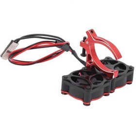 Resim Geeroyoo Rc Araba Motor Radyatörü 5-10v Sıcaklık Sensörlü Soğutma Fanı 36mm Motorlar İçin Trx4/scx10/wltoys Uyumlu Kırmızı 