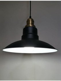 Resim Riolight Retro Siyah Içi Beyaz Tekli Metal Sarkıt Çap: 30Cm (538287572) 