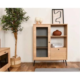 Resim Vow Home Living Calvin Çok Amaçlı Dolap - Endüstriyel Tel Kapak Detaylı - Modern Şık Tasarım 