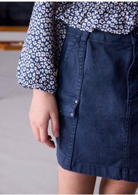 Resim Kız Gabardin Etek 25kmyr7905 Mavi 