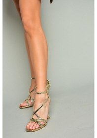 Resim Fox Shoes S569815334 Altın Ayna İnce Topuklu Kadın Ayakkabı Altın 