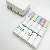 Resim 15 Rulo Mini Termal Kağıt, Kombinasyon Paketi - 5 Rulo Beyaz Termal Kağıt, 5 Rulo Kendinden Yapışkanlı Beyaz Etiket, 5 Rulo Renkli Termal Kağıt, 57 x 25mm, Çoğu Mini Yazıcıya Uygun, Ofis, Ev Kullanımı, Öğrenme, Fotoğraf, Kayıt Tutma, Günlük Tutma ve DIY İçin İdeal 