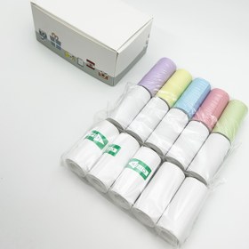 Resim 15 Rulo Mini Termal Kağıt, Kombinasyon Paketi - 5 Rulo Beyaz Termal Kağıt, 5 Rulo Kendinden Yapışkanlı Beyaz Etiket, 5 Rulo Renkli Termal Kağıt, 57 x 25mm, Çoğu Mini Yazıcıya Uygun, Ofis, Ev Kullanımı, Öğrenme, Fotoğraf, Kayıt Tutma, Günlük Tutma ve DIY İçin İdeal 
