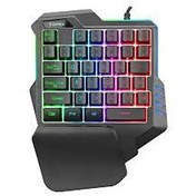 Resim Everest KB-R177 SALVO Siyah USB Led Işıklı Q 35 Tuşlu Multimedya Mini Gaming Oyuncu Klavyesi 