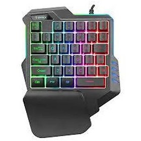 Resim Everest KB-R177 SALVO Siyah USB Led Işıklı Q 35 Tuşlu Multimedya Mini Gaming Oyuncu Klavyesi 