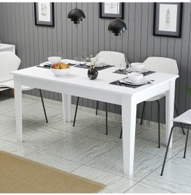 Resim Milan Yemek Masası - Beyaz / Beyaz 