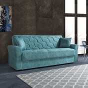 Resim Eymense Milan Çekyatlı Mavi Üçlü Kanepe Çekyat 