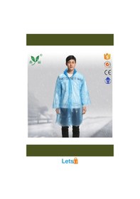 Resim Letsii Unisex İnce Şeffaf Yağmurluk Kapüşonlu Dört Çıtçıtlı Çok Renkli 