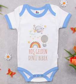 Resim Bitmeyen Kartuş Bk Kids Hoş Geldin Bebek Tasarımlı Mavi Bebek Body Zıbın-7 