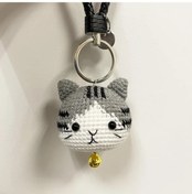 Resim Fochsia 1 Adet Gri El Örgüsü Oyuncak Anahtarlık Çiftler İçin Sevgililer Günü Hediyesi 