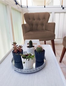 Resim Azra Mobilya Çay Seti Koltuk Takımı - Düz Renk - Ahşap Ayak - Babyface Kumaş - Kahverengi Kahverengi 