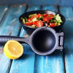 Resim Home Döküm Limon Sıkacağı Limon Presi Büyük Boy 24CM, Siyah Metal Limon Sıkacağı, Döküm Naranciye Sıkacağı 