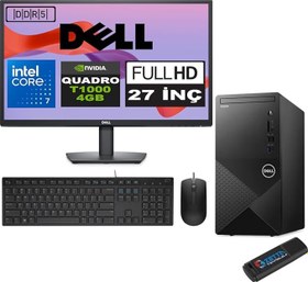 Resim Dell Vostro 3030 mt Intel Core I7 12700 96GB Ddr5 512GB SSD 27" Fhd Ubuntu Quadro T1000-4GB Masaüstü Bilgisayar 27N3030I7T1000U02 + Zetta USB Bellek 
