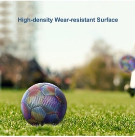 Resim Xindoker 5 Numara Erkek Futbol Topu Reflektif, Dayanıklı + Hava Pompa + İğne + Çanta Seti Pu + Kauçuk, Anti-skay, Esnek Çok Renkli 