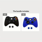 Resim Willowhaven Xahpower Xbox 360 Silikon Kılıf 2 Siyah 2 Lacivert Parmak Tutamakları Kaymaz 