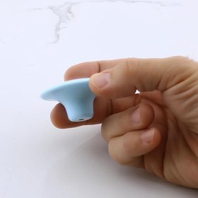 Resim 10 ADET Bohem Mavi Geniş Mantar Kulp Düğme Mobilya Dolabı Çekmece Mutfak Dolap Kulpu Kulbu Plastik 