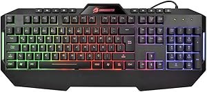 Resim ShadesU GameBooster, G59K "Frontier",Rainbow Aydınlatmalı Membrane Oyun Klavyesi 