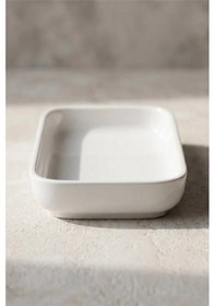 Resim Acar Sct5405 Pure Royal Porselen Dikdörtgen Beyaz Tabak 20x8 Cm 