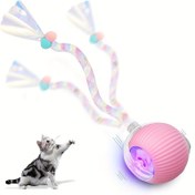 Resim MIAOQUANJI Etkileşimli Kayan Kedi Topu Oyuncak - USB Şarj Edilebilir Elektrikli Kedi Oyuncak, Elastik Ağız, Tüm Irklar İçin Hızlı Kendi Kendine Kaydırma Tasarımı, Pembe ve Çok Renkli Seçenekler, Akıllı Otomatik Evcil Hayvan Oyuncak, Kapalı Eğlence ve Hediye İçin, Kedi Oyuncak Topu, Evcil Hayvan Rahatlatma, Oyuncağa Uygun Tasarım, Dayanıklı İnşaat 