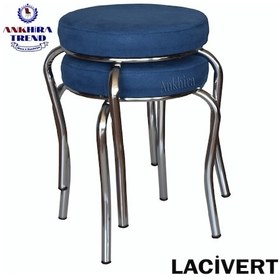 Resim Tabure (Krom Ayaklı) (2 Adet) - Mutfak Balkon Taburesi 