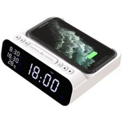 Resim Aubyhe 3'lü Kollu 15w Hızlı Kablosuz Şarj Aleti İle Katlanabilir Dijital Alarm Saati - Akıllı Saat, Telefon Ve Kulaklık İçin Simultane Şarj 