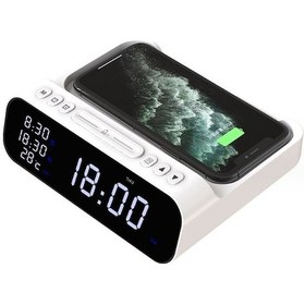 Resim Aubyhe 3'lü Kollu 15w Hızlı Kablosuz Şarj Aleti İle Katlanabilir Dijital Alarm Saati - Akıllı Saat, Telefon Ve Kulaklık İçin Simultane Şarj 