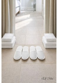 Resim 100 Çift Noktalı Kaydırmaz Taban Tek Kullanımlık Otel Spa Terlik 